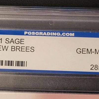 Sale Photo Thumbnail #340: 2001 SAGE DREW BREES GRADED 10 GEM-MT RC