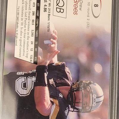 Sale Photo Thumbnail #342: 2001 SAGE DREW BREES GRADED 10 GEM-MT RC