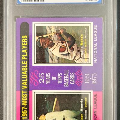 Sale Photo Thumbnail #349: 1975 Topps Mantle/Aaron 1957 Most Valuable Players PGS EX-MT+6.5
