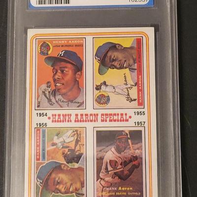 Sale Photo Thumbnail #359: 1974 TOPPS HANK AARON (HANK AARON SPECIAL 1954-1957) GRADED 6.5 EX-MT