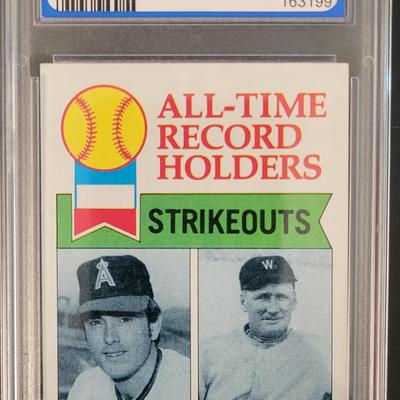 Sale Photo Thumbnail #364: 1979 Topps Ryan/Johnson All Time Record Holders Strikeouts PGS NM 7
