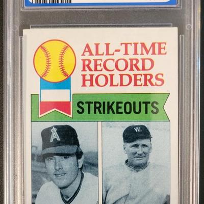 Sale Photo Thumbnail #368: 1979 Topps Ryan/Johnson All Time Record Holders Strikeouts PGS NM 7