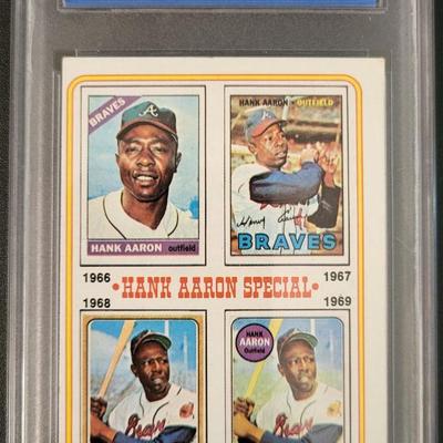 Sale Photo Thumbnail #373: 1974 Topps Hank Aaron Hank Aaron Special 1966-1969 PGS EX-MT + 6.5