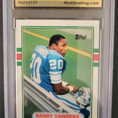 Sale Photo Thumbnail #394: 1989 Topps Traded Barry Sanders MGS Mint 9 Rookie card