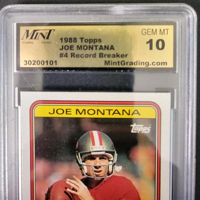 Sale Photo Thumbnail #400: 1988 Topps Joe Montana #4 Record Breaker MGS GEM MT 10