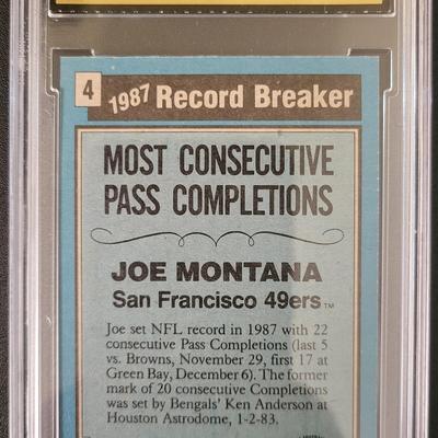 Sale Photo Thumbnail #402: 1988 Topps Joe Montana #4 Record Breaker MGS GEM MT 10