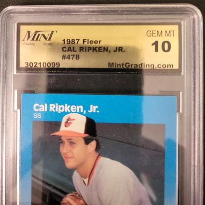 Sale Photo Thumbnail #410: 1987 Fleer Cal Ripken, Jr MGS 
GEM MT 10