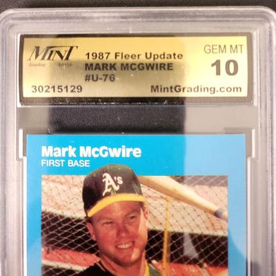 Sale Photo Thumbnail #415: 1987 Fleer Update Mark McGwire MGS GEM MT 10