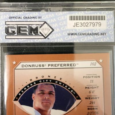 Sale Photo Thumbnail #441: 1997 Donruss Preferred Tony Gonzalez Rookie Gem Grading Gem Mint 10