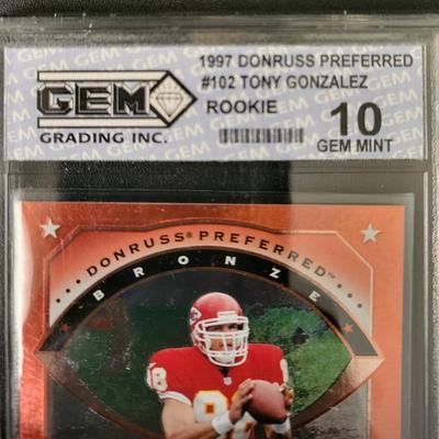 Sale Photo Thumbnail #440: 1997 Donruss Preferred Tony Gonzalez Rookie Gem Grading Gem Mint 10
