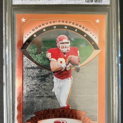 Sale Photo Thumbnail #443: 1997 Donruss Preferred Tony Gonzalez Rookie Gem Grading Gem Mint 10