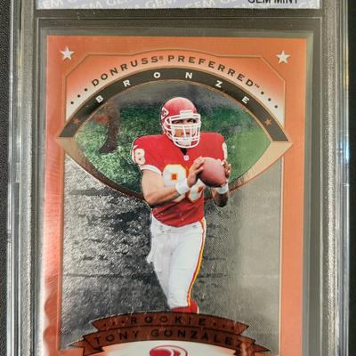 Sale Photo Thumbnail #439: 1997 Donruss Preferred Tony Gonzalez Rookie Gem Grading Gem Mint 10