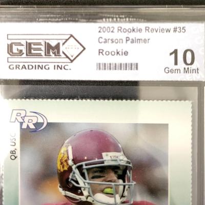 Sale Photo Thumbnail #445: 2002 Rookie Review #35 Carson Palmer Rookie Gem Trading Gem Mint 10