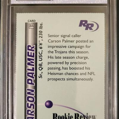 Sale Photo Thumbnail #447: 2002 Rookie Review #35 Carson Palmer Rookie Gem Trading Gem Mint 10