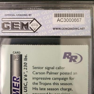 Sale Photo Thumbnail #446: 2002 Rookie Review #35 Carson Palmer Rookie Gem Trading Gem Mint 10