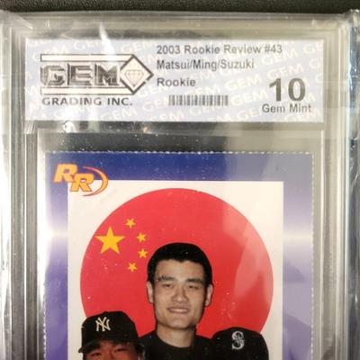 Sale Photo Thumbnail #450: 2003 Rookie Review #43 Matsui/Ming/Suzuki Asian Invasion Rookie Gem Grading Gem Mint 10