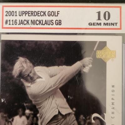Sale Photo Thumbnail #470: 2001 Upperdeck Golf Jack Nicklaus GB Truegrade Sportscard Grading Service Gem Mint 10