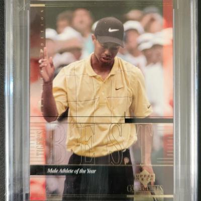 Sale Photo Thumbnail #483: 2001 Upperdeck Collectables Tiger Woods Rookie Truegrade  Sportscard Grading Service Gem Mint 10