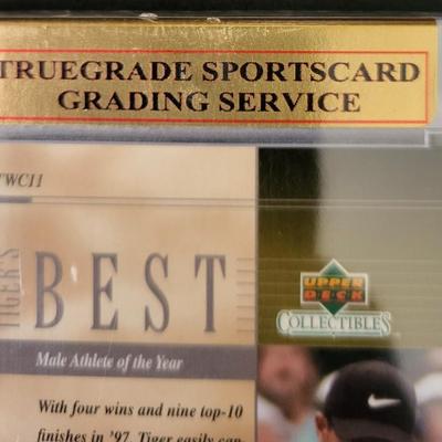 Sale Photo Thumbnail #481: 2001 Upperdeck Collectables Tiger Woods Rookie Truegrade  Sportscard Grading Service Gem Mint 10
