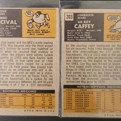 Sale Photo Thumbnail #508: 1971 Topps Chicago Bears Ed O'Bradovich, Bobby Douglas, Jack Concannon, Lee Roy Caffey, Mac Percival, Doug Buffone, Dick Gordon, DIck Butkus, Gale Sayers