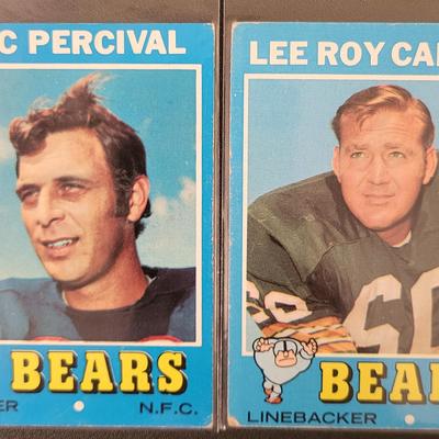 Sale Photo Thumbnail #507: 1971 Topps Chicago Bears Ed O'Bradovich, Bobby Douglas, Jack Concannon, Lee Roy Caffey, Mac Percival, Doug Buffone, Dick Gordon, DIck Butkus, Gale Sayers
