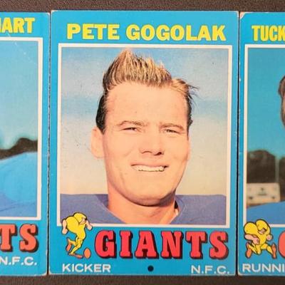 Sale Photo Thumbnail #515: 1971 Topps Giants Fran Tarkenton, Tucker Frederickson, Pete Gogolak, Spider Lockhart, Bob Tucker, Ron Johnson ( RC ), Clifton McNeil
