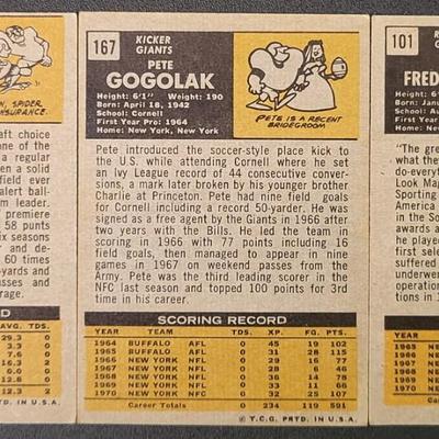 Sale Photo Thumbnail #516: 1971 Topps Giants Fran Tarkenton, Tucker Frederickson, Pete Gogolak, Spider Lockhart, Bob Tucker, Ron Johnson ( RC ), Clifton McNeil