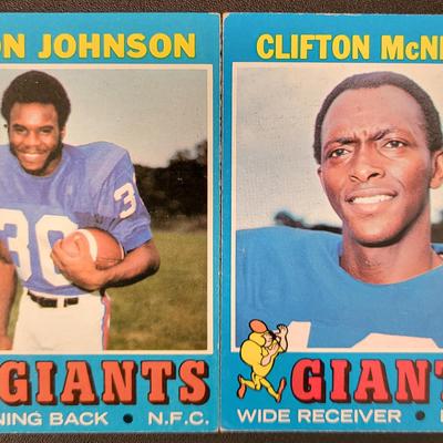 Sale Photo Thumbnail #517: 1971 Topps Giants Fran Tarkenton, Tucker Frederickson, Pete Gogolak, Spider Lockhart, Bob Tucker, Ron Johnson ( RC ), Clifton McNeil