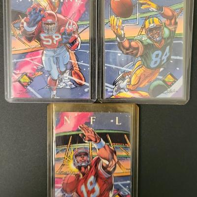 Sale Photo Thumbnail #528: 1994 NFL Pro Line Live Illustration Cards Sterling Sharpe, Derrick Thomas, Joe Montana