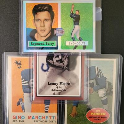 Sale Photo Thumbnail #541: 2001 Topps Archives Reserve Raymond Berry, 2000 Fleer Lenny Moore, 1960 Jim Parker, 1959 Topps Gino Marchetti