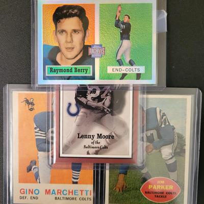 Sale Photo Thumbnail #536: 2001 Topps Archives Reserve Raymond Berry, 2000 Fleer Lenny Moore, 1960 Jim Parker, 1959 Topps Gino Marchetti