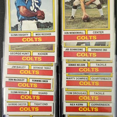 Sale Photo Thumbnail #557: 1974 Topps Colts (16 Cards) Various Players
Glenn Doughty, George Hunt, Jim Bailey, Don McCauley, Glenn, Ressler, Raymond Chester, Tom, Mitchell, Lydell Mitchell
Ken Mendenhall, Joe Schmiesing, Dennie Nelson, Marty Domres, Tom Drougas, Rex Kern, Rick Volk