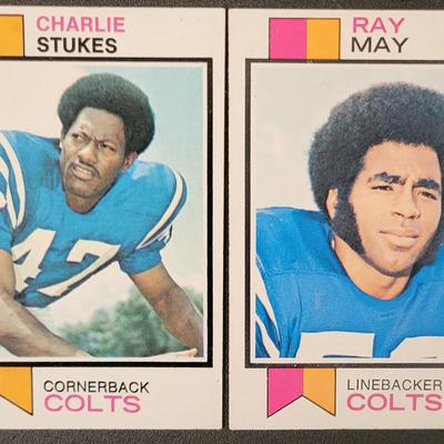 Sale Photo Thumbnail #573: 1973 Topps Colts Complete Set (19 Cards)
Ted Hendricks, Bubba Smith, Lydell Mitchell, Marty Domres, David Lee, Cornelius Johnson, Fred Hoaglin, Glenn Ressler, Ray May
Jim O'Brien, Rick Volk, Charlie Stukes, Don McCauley, Sam Havrilak, Tom Mitchell, Roy Hi