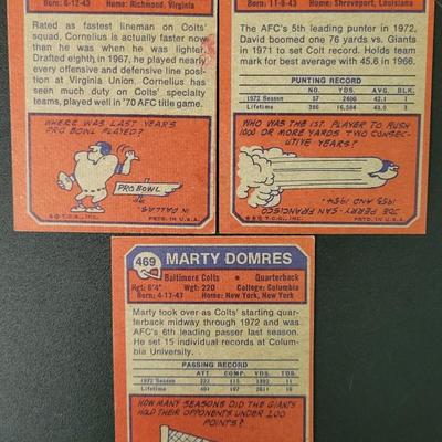 Sale Photo Thumbnail #570: 1973 Topps Colts Complete Set (19 Cards)
Ted Hendricks, Bubba Smith, Lydell Mitchell, Marty Domres, David Lee, Cornelius Johnson, Fred Hoaglin, Glenn Ressler, Ray May
Jim O'Brien, Rick Volk, Charlie Stukes, Don McCauley, Sam Havrilak, Tom Mitchell, Roy Hi