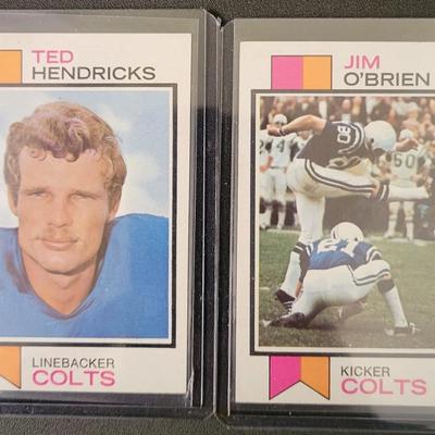 Sale Photo Thumbnail #585: 1973 Topps Colts Complete Set (19 Cards)
Ted Hendricks, Bubba Smith, Lydell Mitchell, Marty Domres, David Lee, Cornelius Johnson, Fred Hoaglin, Glenn Ressler, Ray May
Jim O'Brien, Rick Volk, Charlie Stukes, Don McCauley, Sam Havrilak, Tom Mitchell, Roy Hi