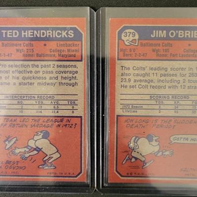 Sale Photo Thumbnail #586: 1973 Topps Colts Complete Set (19 Cards)
Ted Hendricks, Bubba Smith, Lydell Mitchell, Marty Domres, David Lee, Cornelius Johnson, Fred Hoaglin, Glenn Ressler, Ray May
Jim O'Brien, Rick Volk, Charlie Stukes, Don McCauley, Sam Havrilak, Tom Mitchell, Roy Hi