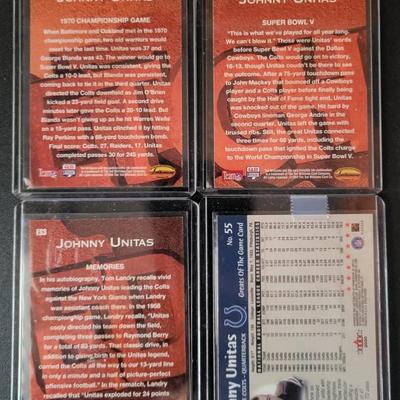 Sale Photo Thumbnail #608: 1994 Ted Williams Card Co & 2000 Fleer Johnny Unitas (4 Cards)
