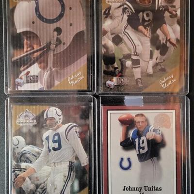 Sale Photo Thumbnail #607: 1994 Ted Williams Card Co & 2000 Fleer Johnny Unitas (4 Cards)