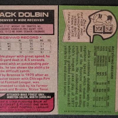Sale Photo Thumbnail #618: 1977-1980 Topps (8 Cards)
1979 Topps Mark Moseley 
1980 Topps Mark Moseley All Pro
1977 Topps Jack Dolbin
1978 Topps Jack Dolbin (3),
1974 Topps Pete Athas (2)