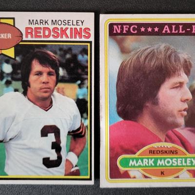 Sale Photo Thumbnail #619: 1977-1980 Topps (8 Cards)
1979 Topps Mark Moseley 
1980 Topps Mark Moseley All Pro
1977 Topps Jack Dolbin
1978 Topps Jack Dolbin (3),
1974 Topps Pete Athas (2)