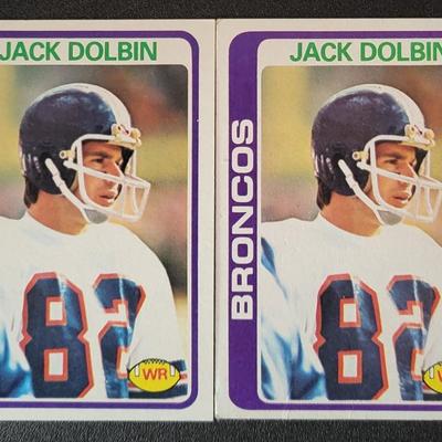 Sale Photo Thumbnail #615: 1977-1980 Topps (8 Cards)
1979 Topps Mark Moseley 
1980 Topps Mark Moseley All Pro
1977 Topps Jack Dolbin
1978 Topps Jack Dolbin (3),
1974 Topps Pete Athas (2)
