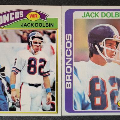 Sale Photo Thumbnail #617: 1977-1980 Topps (8 Cards)
1979 Topps Mark Moseley 
1980 Topps Mark Moseley All Pro
1977 Topps Jack Dolbin
1978 Topps Jack Dolbin (3),
1974 Topps Pete Athas (2)