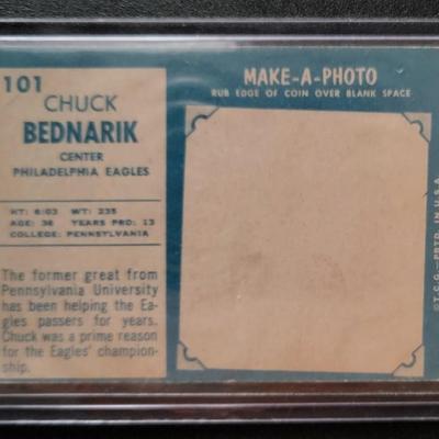 Sale Photo Thumbnail #632: Philadelphia Eagles 
1958 Topps Tom McDonald, 
1961 Topps Chuck Bednarik
1957 Topps Tom McDonald RC