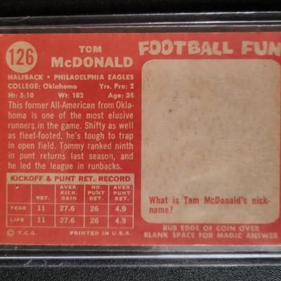 Sale Photo Thumbnail #634: Philadelphia Eagles 
1958 Topps Tom McDonald, 
1961 Topps Chuck Bednarik
1957 Topps Tom McDonald RC