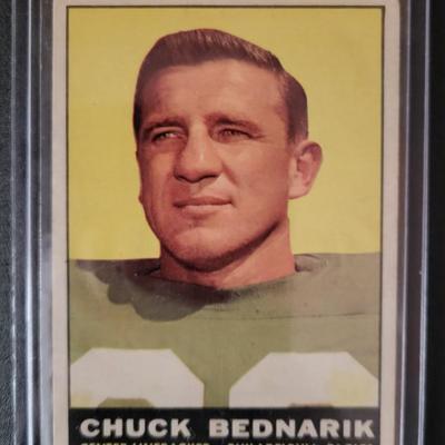 Sale Photo Thumbnail #631: Philadelphia Eagles 
1958 Topps Tom McDonald, 
1961 Topps Chuck Bednarik
1957 Topps Tom McDonald RC