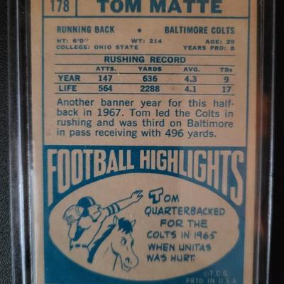 Sale Photo Thumbnail #640: Baltimore Colts Topps
1962 Topps Andy Nelson, 
1964 Topps Tom Matte RC
1968 Topps Tom Matte