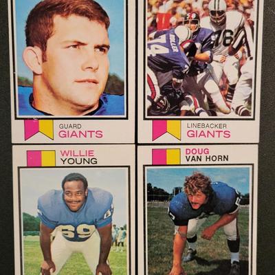 Sale Photo Thumbnail #705: 1973 Topps Giants (20 CARDS of which 12 are rookies)
Bob Tucker, Dick Enderle RC, Jim Files RC, Willie Young RC, Doug Van Horn RC, Richmond Flowers RC, Charlie Evans RC, Pat Hughes RC, Willie Williams RC, Ron Hornsby
Pete Athas, Tom Blanchard RC, Pete Gog