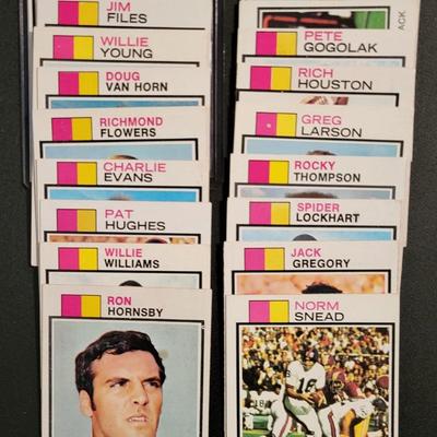 Sale Photo Thumbnail #715: 1973 Topps Giants (20 CARDS of which 12 are rookies)
Bob Tucker, Dick Enderle RC, Jim Files RC, Willie Young RC, Doug Van Horn RC, Richmond Flowers RC, Charlie Evans RC, Pat Hughes RC, Willie Williams RC, Ron Hornsby
Pete Athas, Tom Blanchard RC, Pete Gog