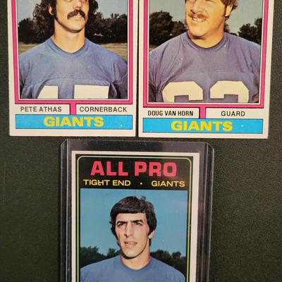 Sale Photo Thumbnail #725: 1974 Topps Giants (19 Cards)
Norm Snead, Willie Williams, Tom Blanchard, John Mendenhall, Spider Lockhart, Ron Johnson, Don Goich, Pat Hughes, Greg Larson, Doug Van Horn, Pete Athas, Don Herrmann, Randy Johnson, Jim Files, Vince Clements, Bob Gim, Pete Go