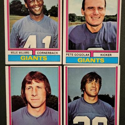 Sale Photo Thumbnail #721: 1974 Topps Giants (19 Cards)
Norm Snead, Willie Williams, Tom Blanchard, John Mendenhall, Spider Lockhart, Ron Johnson, Don Goich, Pat Hughes, Greg Larson, Doug Van Horn, Pete Athas, Don Herrmann, Randy Johnson, Jim Files, Vince Clements, Bob Gim, Pete Go